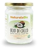 Olio di Cocco Biologico Extra Vergine 500 ml. Crudo e Spremuto a Freddo. Organico e Puro al 100%. Ideale sui Capelli, sul Corpo e ad Uso Alimentare. Olio di Cocco Bio Nativo e non Raffinato