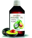 Olio di Avocado BIO Puro al 100% Spremuto a freddo 100 ml Olio Biologico da Massaggio Olio Capelli brillanti Prolungare l'abbronzatura SOS Smagliature, bambini, pelle secca